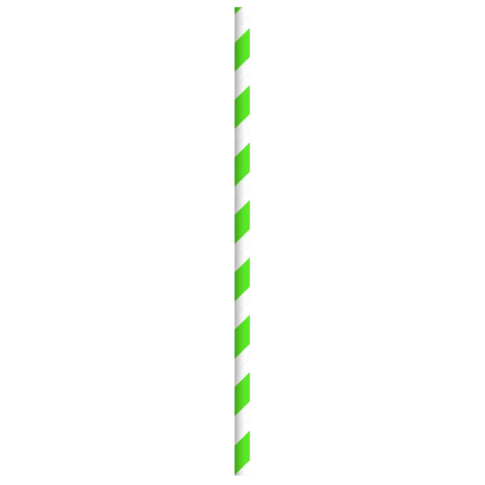 Green stripes paper straw