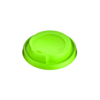 Green PS plastic coffee cup lid with hole