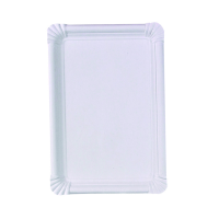 Assiette rectangulaire en carton recyclé blanc