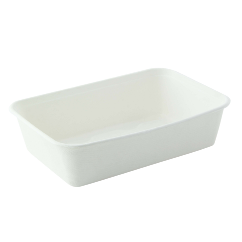 Barquette blanche en pulpe 1350ml   H40mm