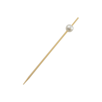 "Bijou" bamboo pick with white pearl