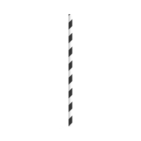 Black stripes paper cocktail straw