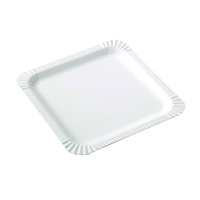 Assiette carrée en carton blanc    H0,2mm