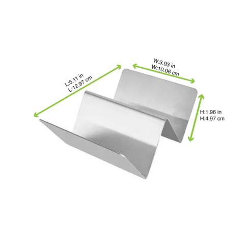 Support En Acier Inoxydable Pour 2 Tacos -13X10X5Cm X6Pcs