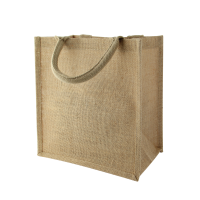 Brown jute tote bag