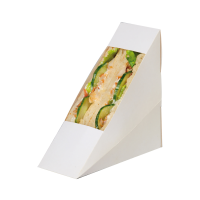 Triangle sandwich simple carton blanc à fenêtre    H123mm