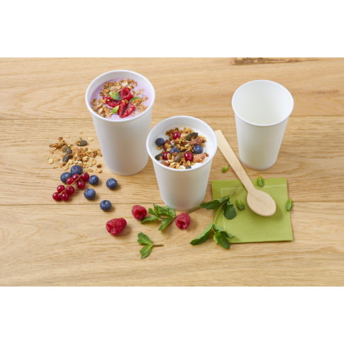 White cardboard cup for hot and cold foods