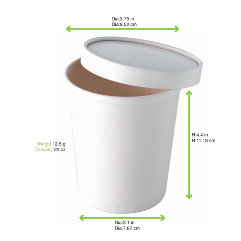 White cardboard cup for hot and cold foods