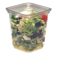 Pot carré transparent en plastique PLA 50x50mm  800ml