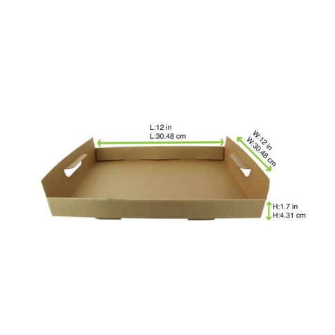 Kraft paper tray with handles