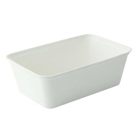 Barquette blanche en pulpe 500ml   H58mm