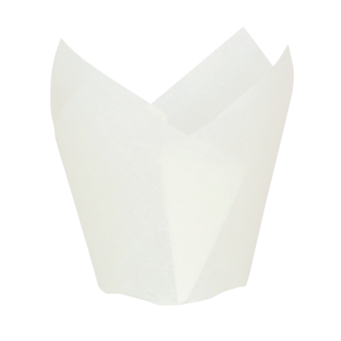 Caissette de cuisson forme tulipe en papier blanc siliconé   H60mm