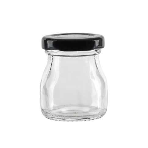 Pot À Pudding En Verre Avec Bouchon En Fer Noir -50Ml X240Pcs