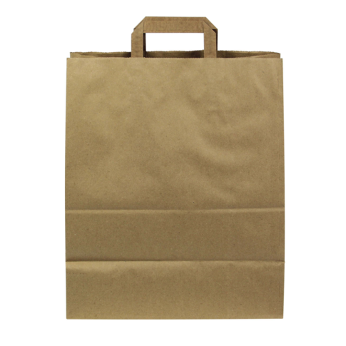 Kraft/brown double-layer paper carrier bag with handles