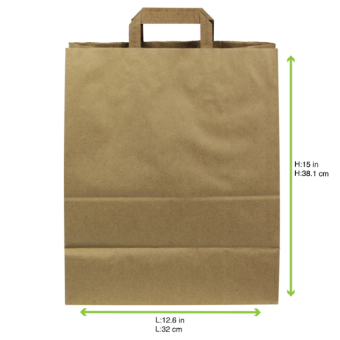 Sac cabas double-paroi papier kraft brun avec anses    H380mm