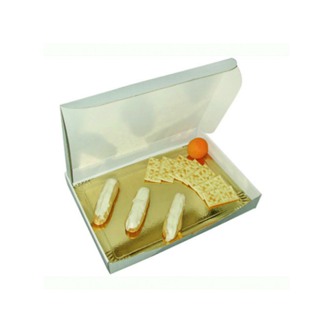 White microflute cardboard lunch box    H60mm