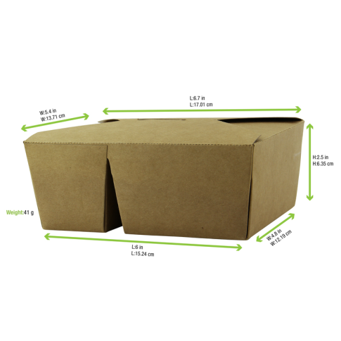  Boite repas carton kraft 2-compartiments    H65mm