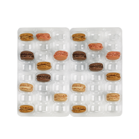 Clear PET rectangular case insert for 48 macarons (6x8)