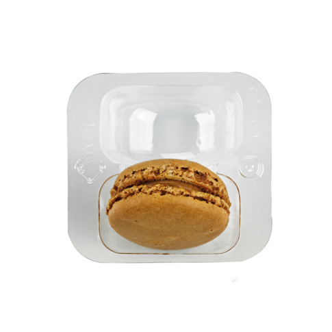 Insert plastique PET transparent 2 macarons avec fermeture clipsable    H23mm