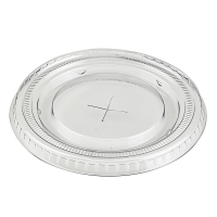 Clear PET plastic dome lid with straw slot