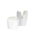White round base cardboard container with flap closing   H65mm 230ml