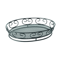 Black oval metal basket