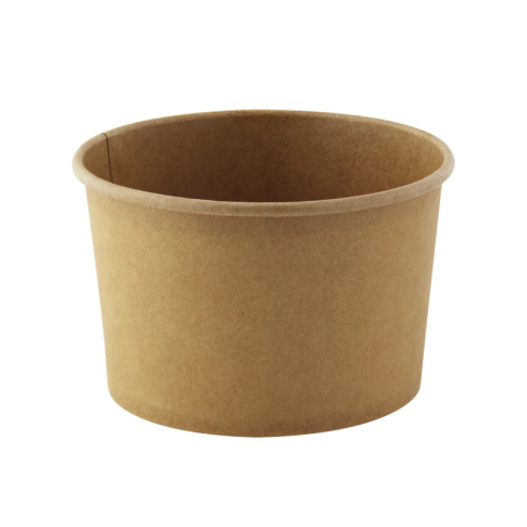 Pot "Deli" rond en carton kraft 580ml 110mm  H72mm