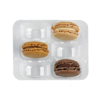 Clear PET rectangular case insert for 6 macarons (2x3)