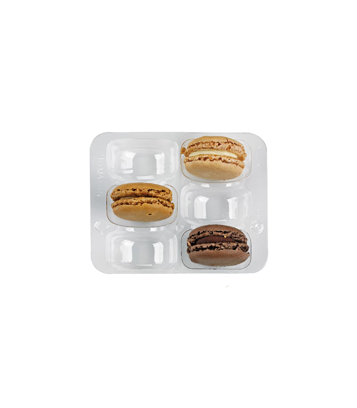 Clear PET rectangular case insert for 6 macarons (2x3) 118x100mm H23mm