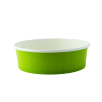 "Buckaty" round green cardboard salad bowl