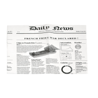 Greaseproof white paper with newsprint design