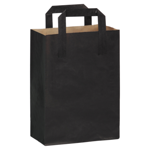 Sac cabas papier kraft brun imprimé noir 17,5 x 9 x 23 cm