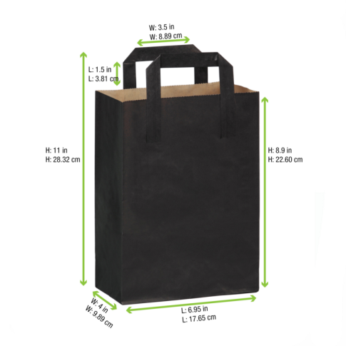 Kraft/brown paper carrier bag with black printing    H230mm