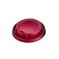 Red PS plastic coffee cup lid with hole  90mm  H20mm