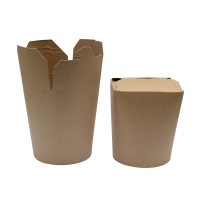 Kraft/brown round base cardboard container with slit closing