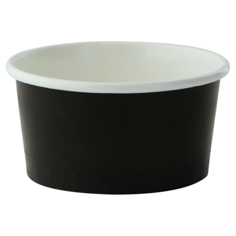 Pot carton noir chaud et froid 100ml 74mm  H38mm