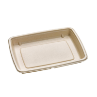 PLA laminated brown rectangular pulp tray