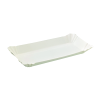 Assiette barque en carton blanc    H20mm