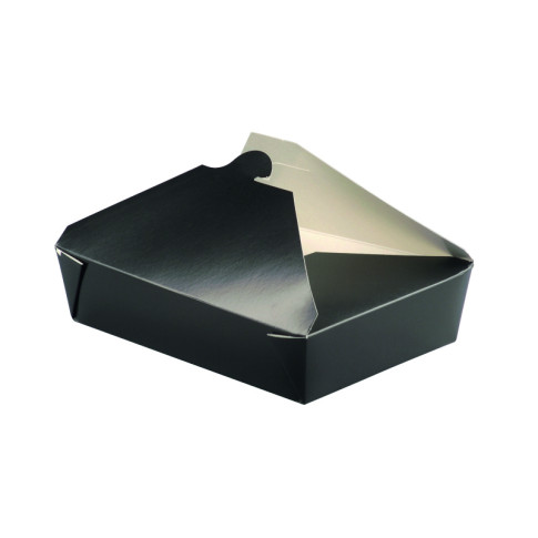 Black cardboard meal box  217x160mm H50mm 1450ml