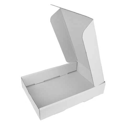 Boite traiteur lunch carton microcannelé blanc  280x190mm H60mm