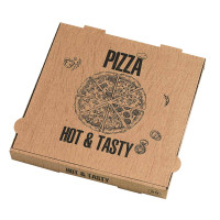 "Hot and Tasty" kraft cardboard pizza box