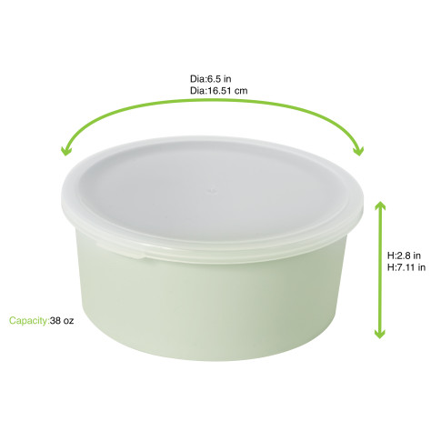 "Phoenix" Reusable Recyled Pale Green Bowl Diam165Mm H70Mm 1110Ml/38Oz X24Pcs (6X4Pcs)