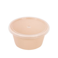 Bol reemp pp beige avec  couvercle transparent  60ml 64mm  H40mm