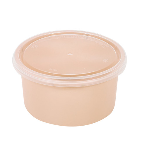 Reemp pp beige bowl with clear lid