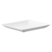 Assiette carrée blanche en pulpe "BioNChic"  110x110mm