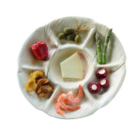 Round palm leaf plate with seven compartment   H30mm