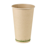 Gobelet blanc en carton fibre de bambou sans plastique, Waterbased 350ml 90mm  H136mm