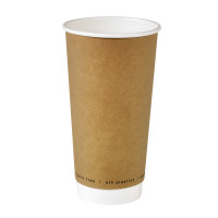 Kraft double wall paper cup no plastic