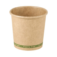 Gobelet Zen en carton kraft brun sans plastique, Waterbased 72ml 54mm  H60mm