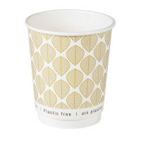 Printed double wall paper cup no plastic